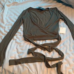 v-neck long sleeve top